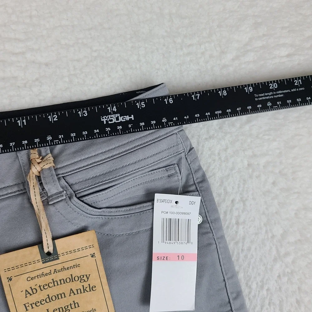Democracy Jeans Womens 10 Gray Wash Ab Technology Freedom Ankle Skinny Denim NEW